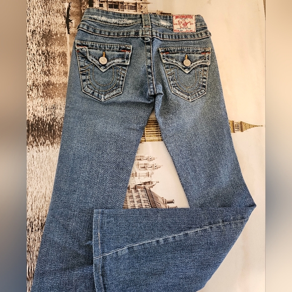 True Religion joey boot cut Denim Jeans light Wash women's size 25x29 - Picture 8 of 10